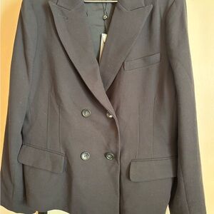 Talbots Black Double-Breasted Blazer NWT